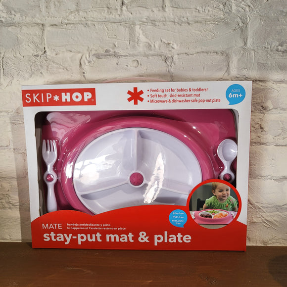 Skip Hop - Stay-put mat & plate Pink